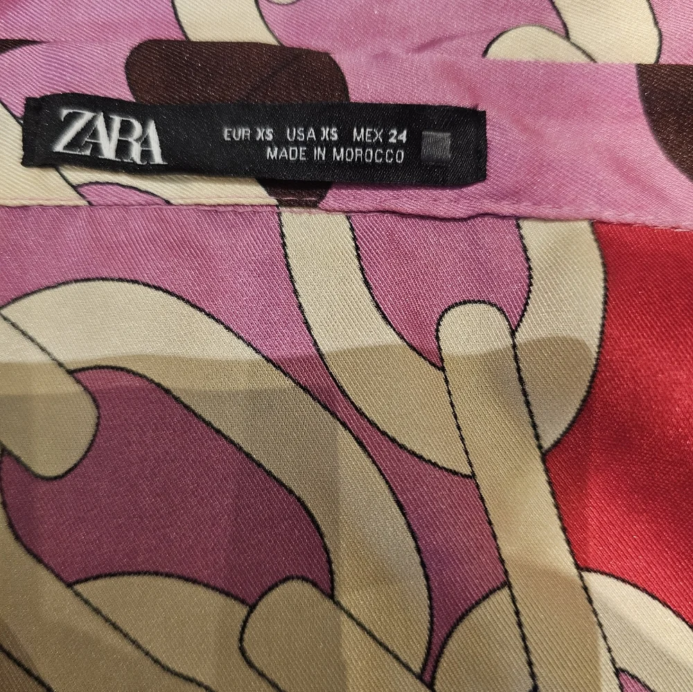 Zara Pink Chain Print Dress - Picture 5 of 6